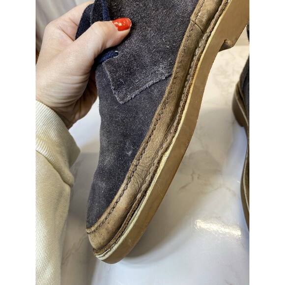 Clarks Boots Mens 10.5 M Desert Chukka Boots Blue Leather Lace Up - Picture 10 of 10